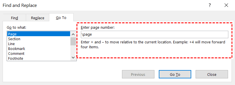Enter Page Number