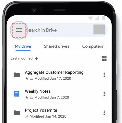 Three Dots In Google Drive Mobile