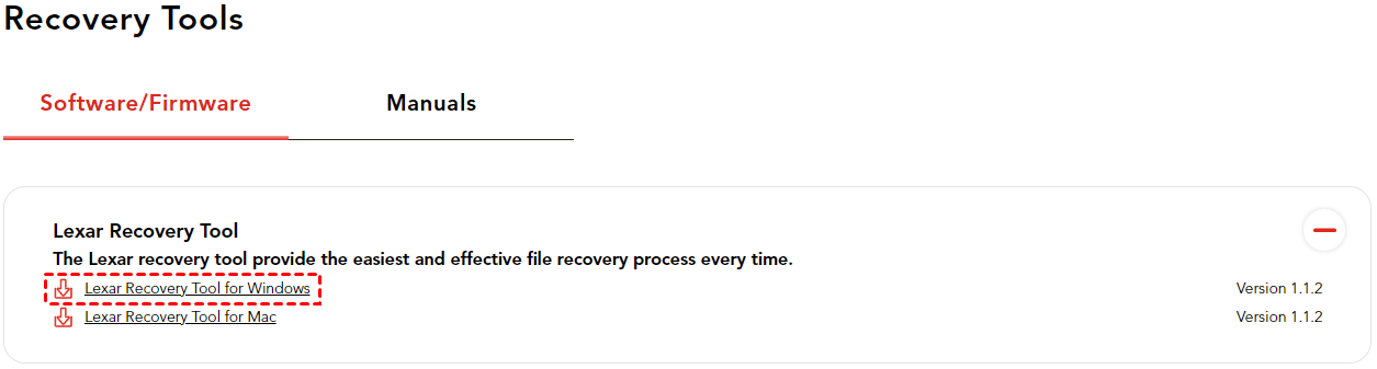 Download Lexar Recovery Tool