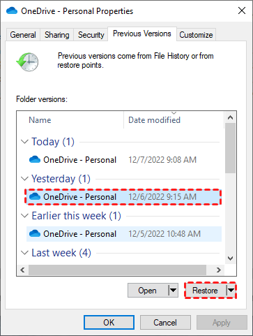 choose-onedrive-personal-folder-restore-previous-version