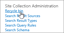 Site Collection Recycle Bin