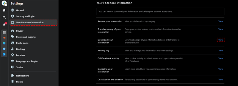 your-facebook-information