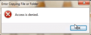 Files copy error. File access denied Windows 7.
