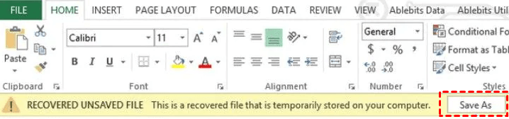 Recover Unsaved Excel Files