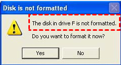 The Disk Is Not Formatted