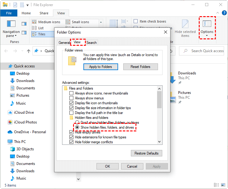 Show Hidden Files Folders