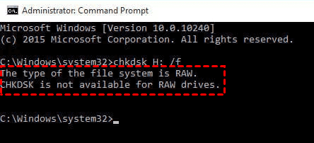 CHKDSK Is Not Available for RAW Drives
