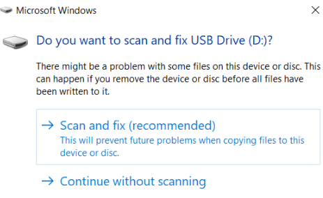 Do You Want to Scan and Fix USB