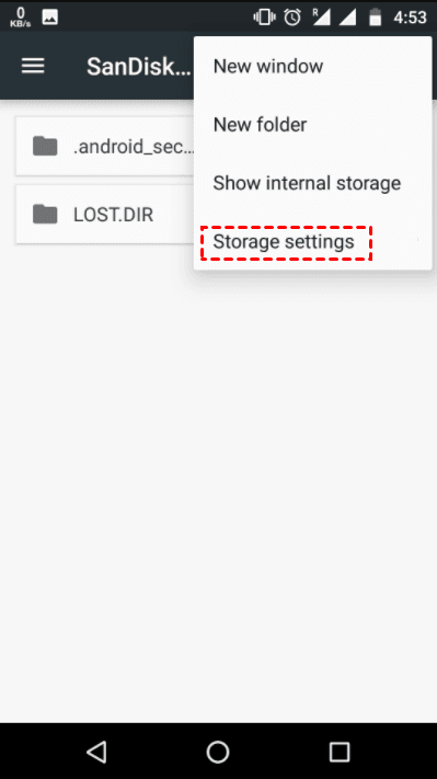 Storage Settings