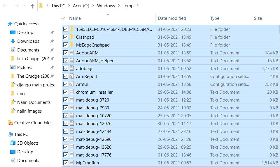 Temp Folder for Windows 