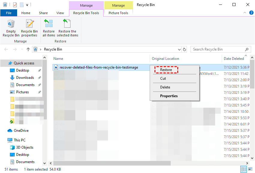 Sletter du en fil i papirkurven permanent sletter den fra datamaskinen din?