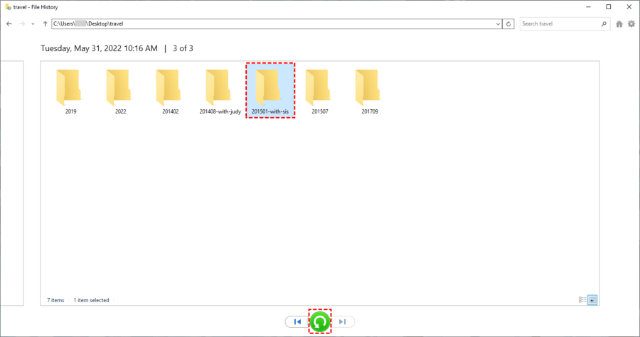select-deleted-folder-click-restore