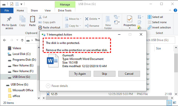 Remove Write Protection or Use Another Disk