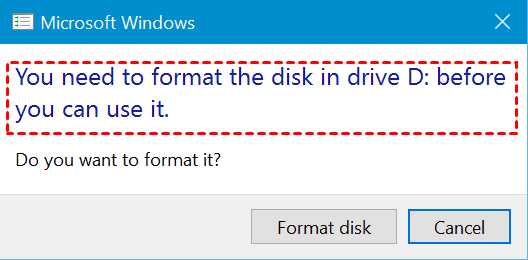 Format Disk in Drive D: