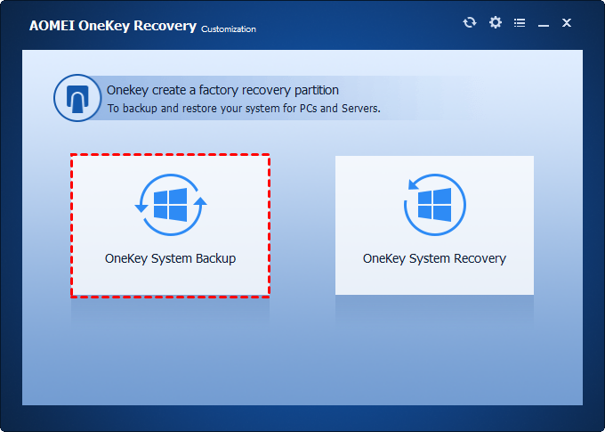 Onekey System Backup