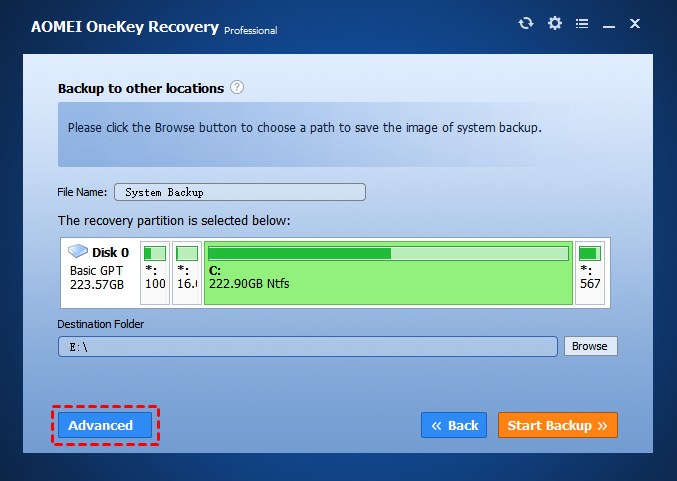 Backup with Lenovo OneKey Recovery Alternative
