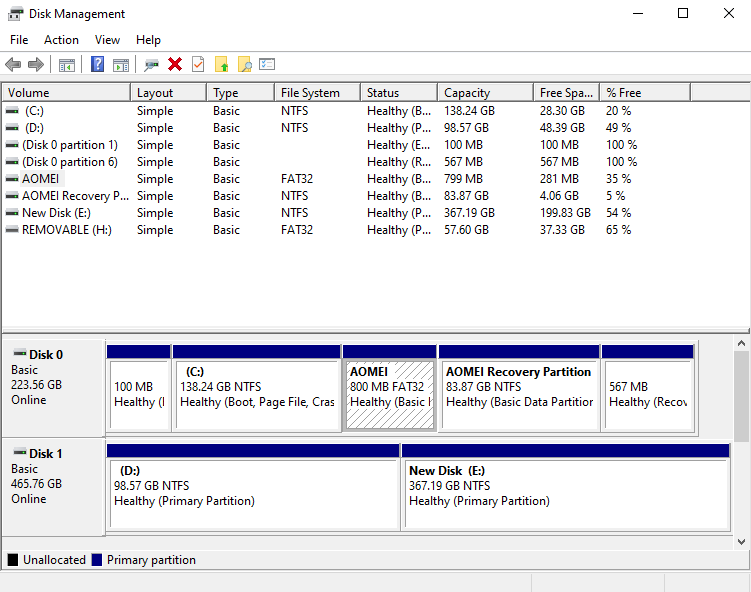 AOMEI Recovery Partition