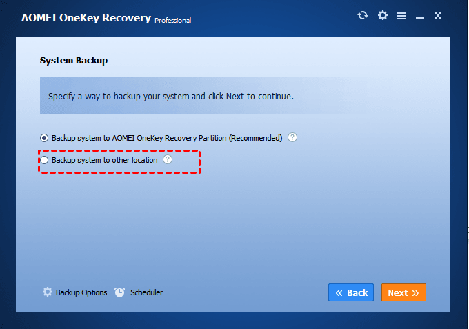 Backup System to AOME Onekey Recovery Partition