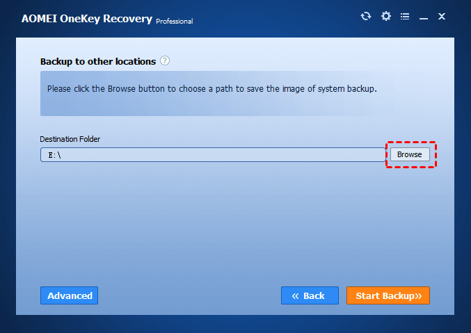 Create OneKey Recovery Initial Backup