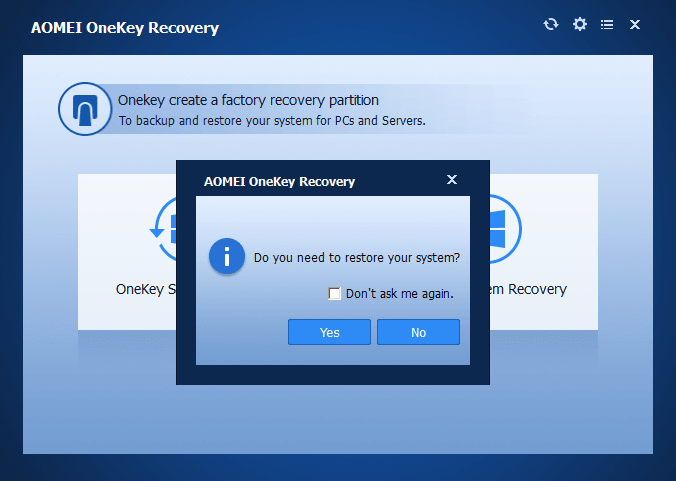 One Key System Recovery