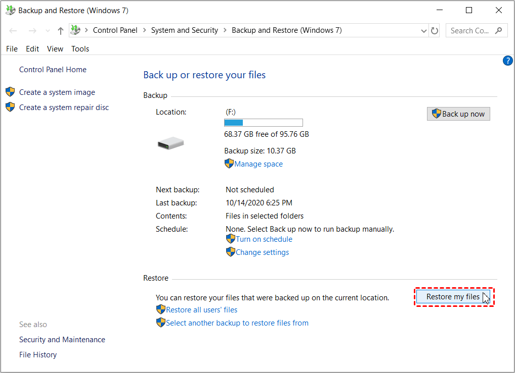 How do I restore my files?