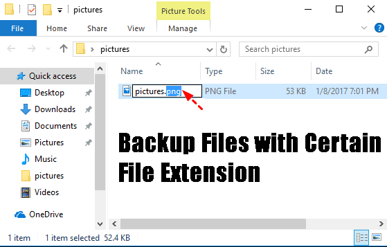 Backup Files with Certain File Extension