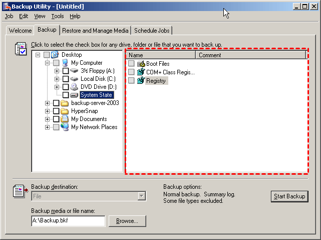 Select Backup Files