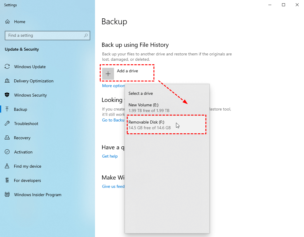 How to restore Backup files from external hard drive Windows 10?