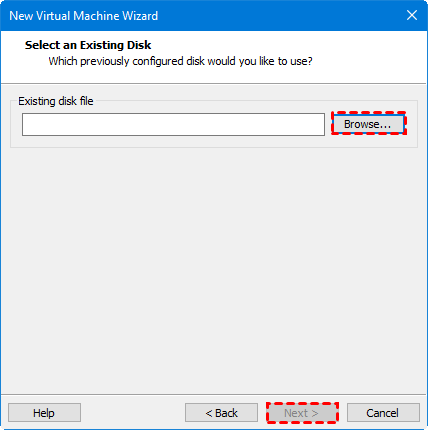 Select existing virtual disk