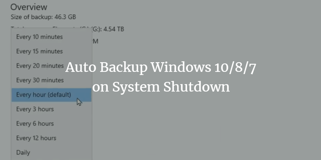 Backup Windows 10 Shutdown