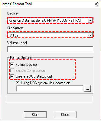 Device File System Format Options