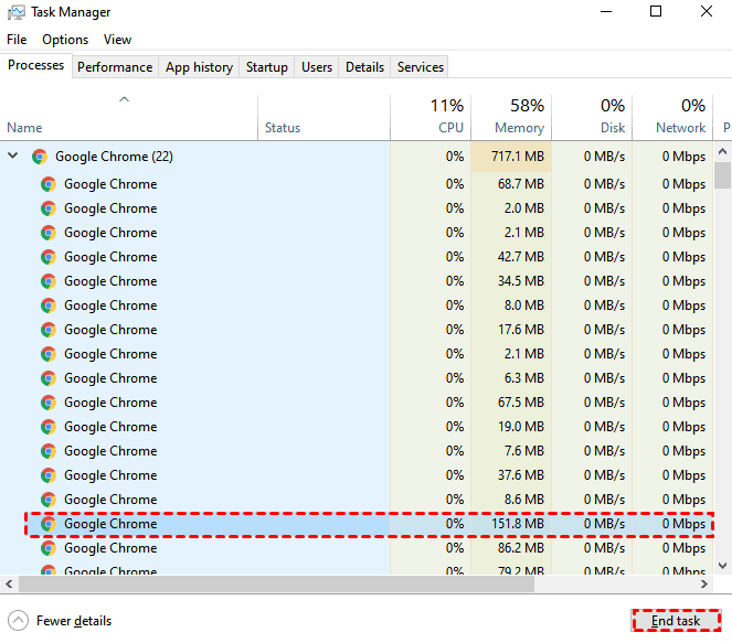 Google Chrome ends Windows 10 memory optimization test after CPU hit