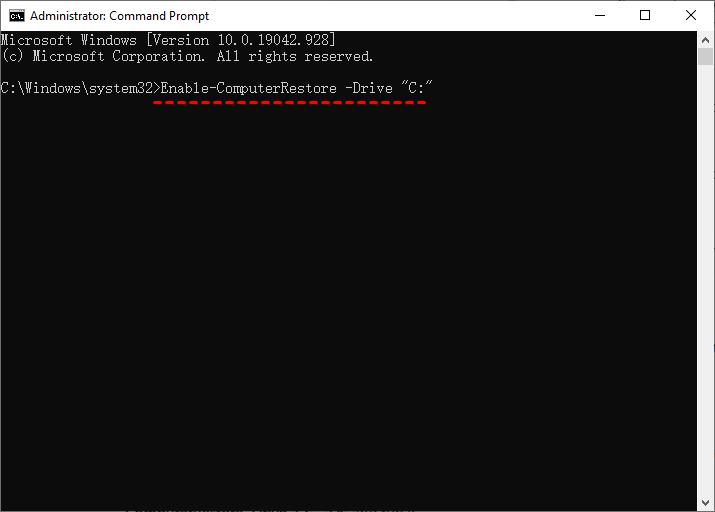 Enable System Restore Command Line