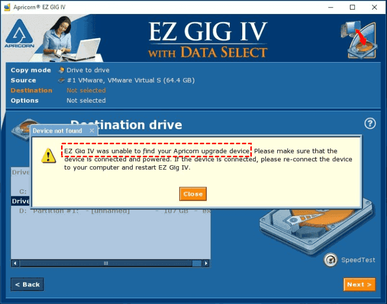 EZ Gig IV Not Recongizing Drive