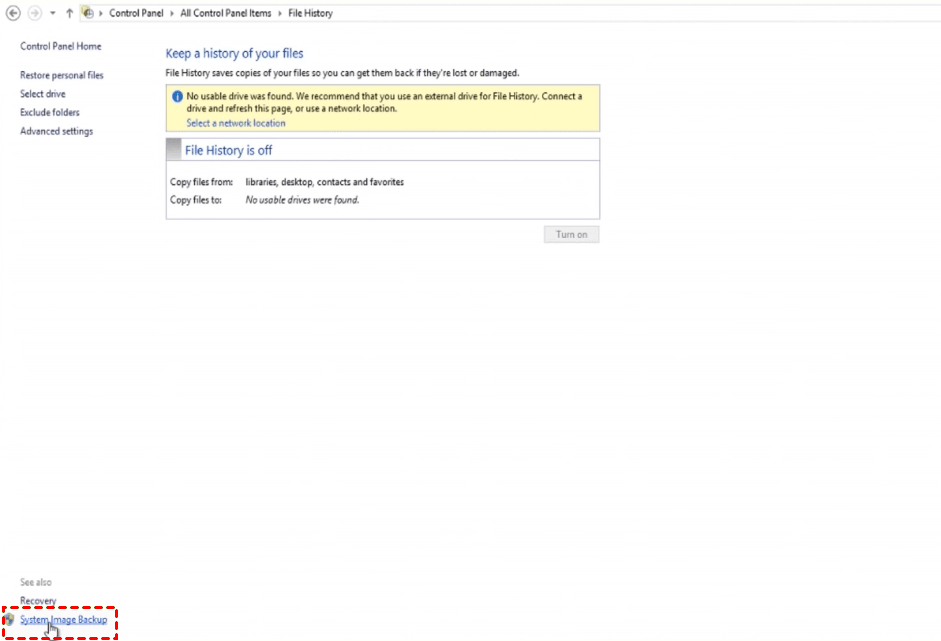 Windows 8 System Image Backup
