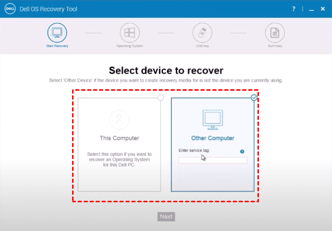 Dell Os Recovery Tool Choose Computer
