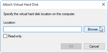 Virtual Hard Disk Location