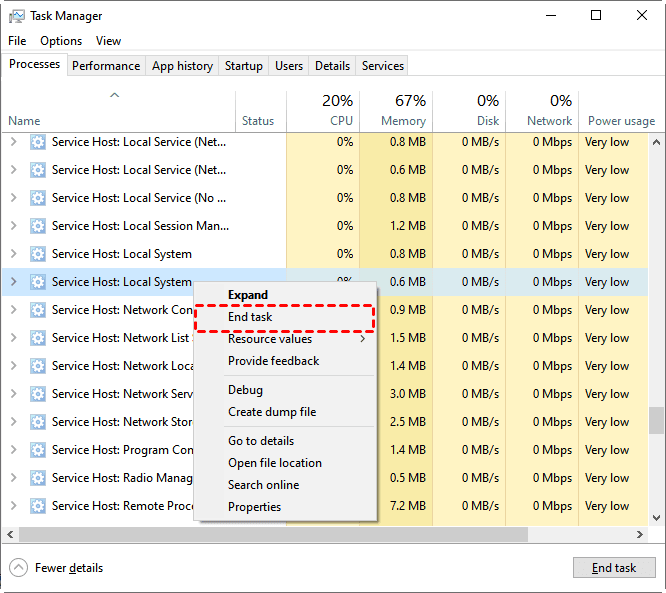 Eject Device Using Task Manager