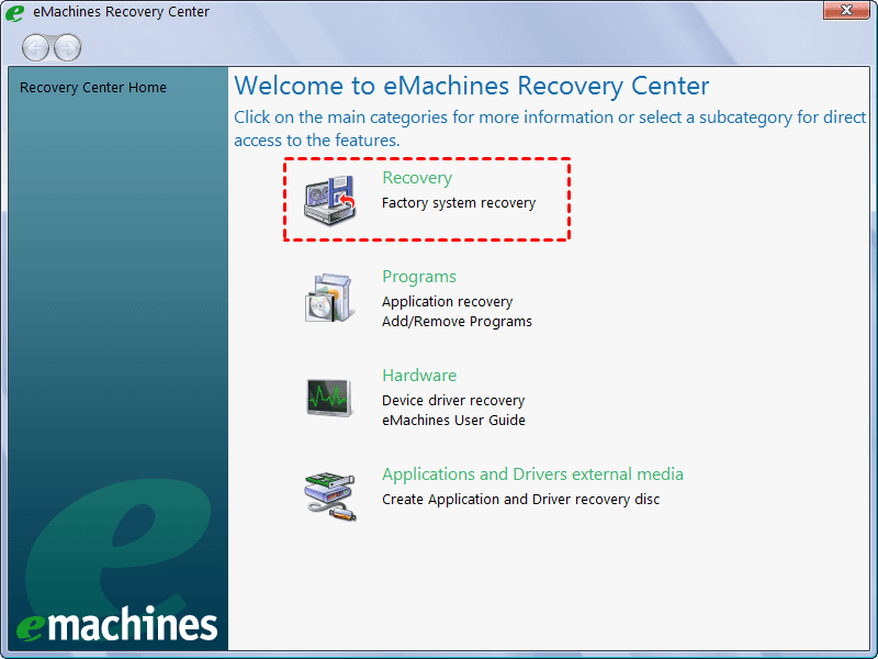 emachines w3107 recovery cd / dvd download