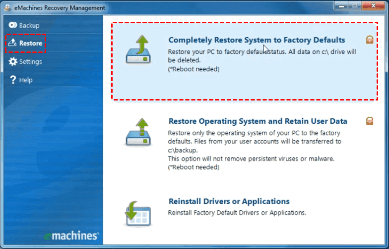 Drivers Restore Recovery for eMachines W3653 Repair Fix Windows 8 7 Vista XP 