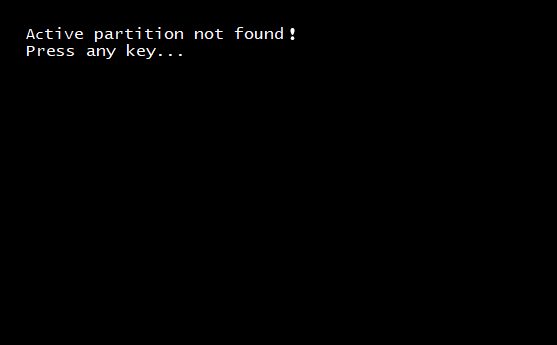 Active Partition Not Found