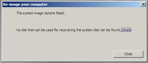 System Image Restore Failed