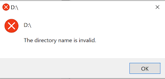 The Directory Name Is Invalid
