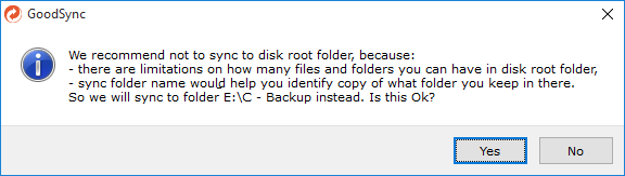 Could Not Sync To Disk Root Folder