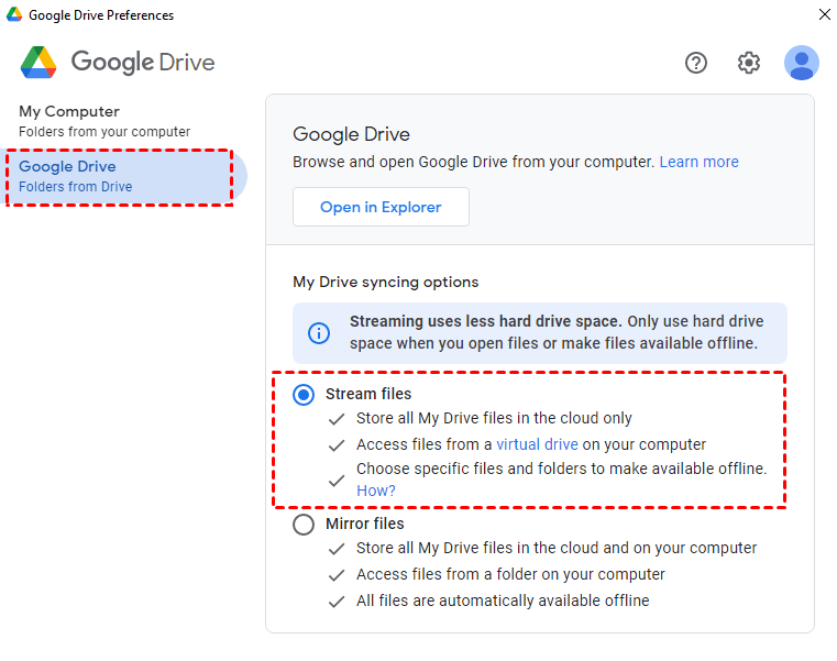 How do I open a Google Drive backup file?