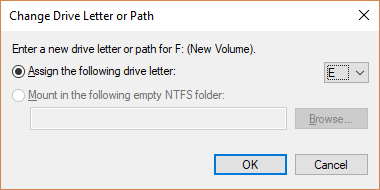Assign the Following Drive Letter 