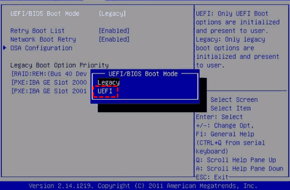 UEFI Boot Mode