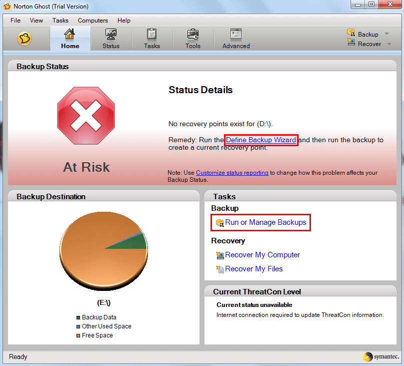 how to create norton ghost recovery disk