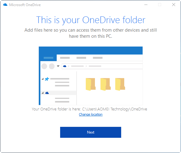 Set up OneDrive