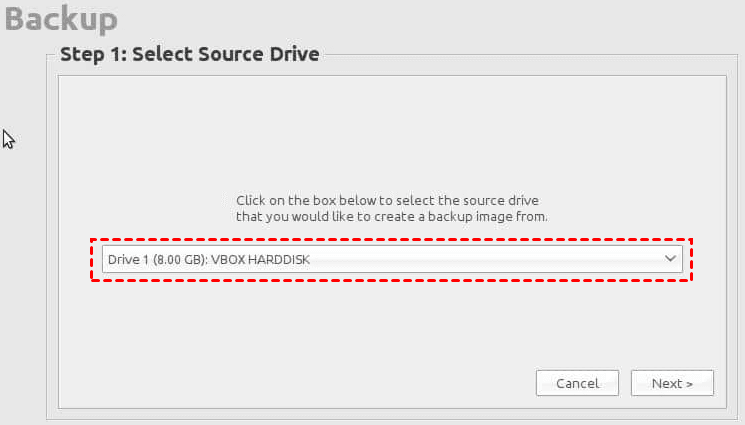 Select Source Disk